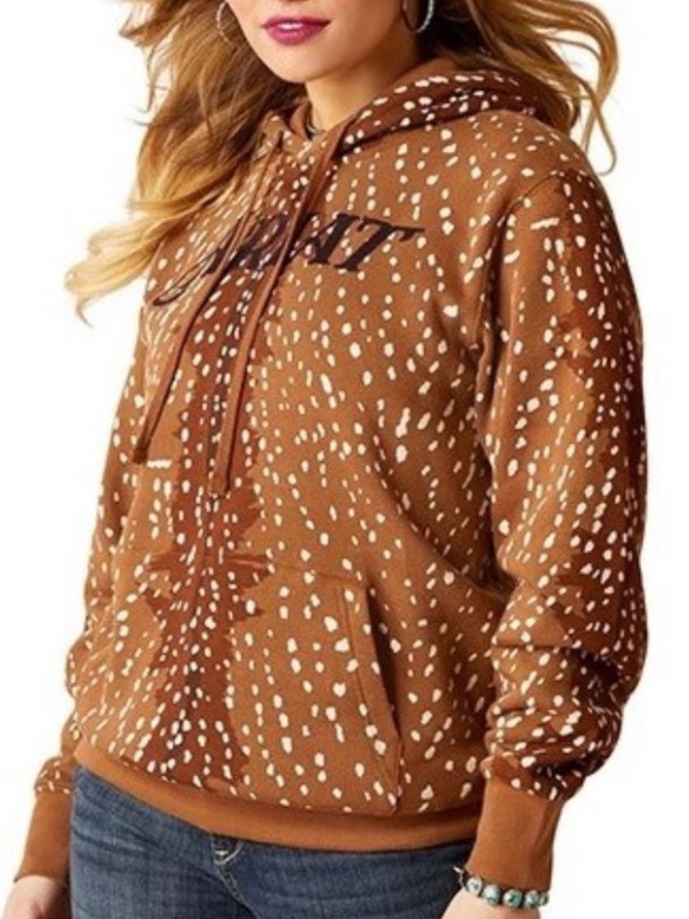 MAKE AN OFFER - ARIAT Deer Speckled Print Pullover Hoodie